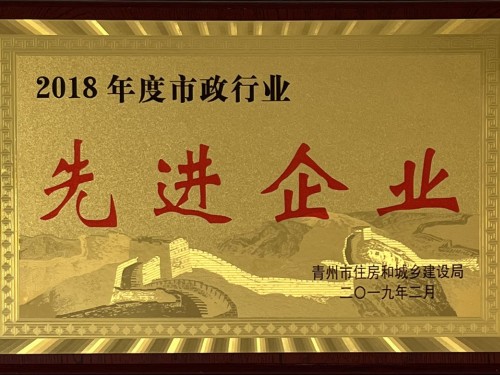 2018年度市政行業(yè) 先 進 企業(yè)
